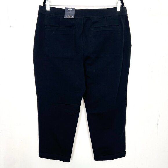 NWT Lands' End High Rise Straight Leg Pants Sport Knit Black Large Petite mc - Picture 3 of 3